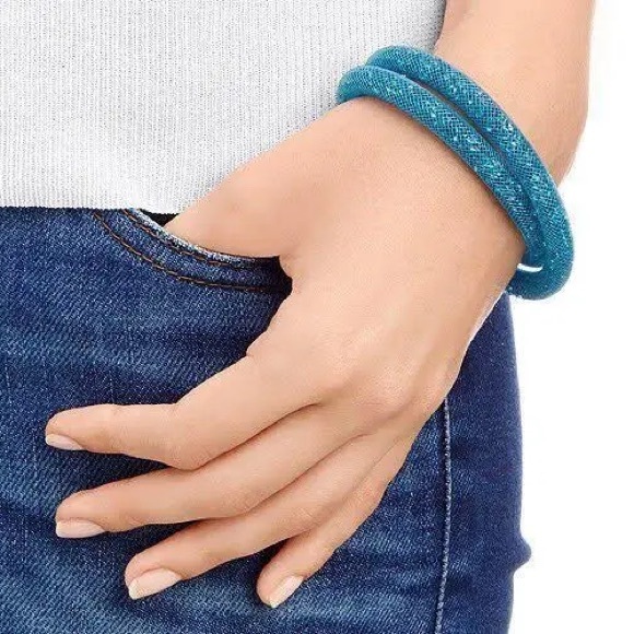 Swarovski Crystal Stardust Blue Double Wrap Bracelet/Choker BNWT - Picture 5 of 14